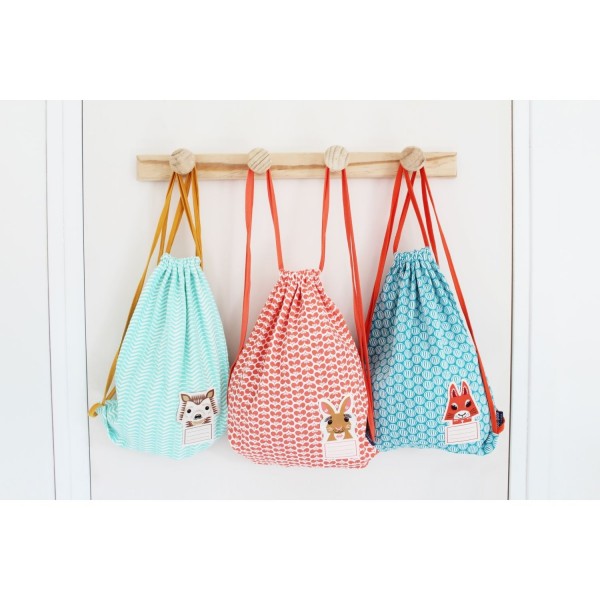 Coq en Pate Turnbeutel aus Baumwolle Mibo Igel Hellblau