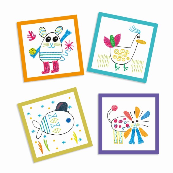 Djeco Zeichnen lernen Lustige Tiere 3+