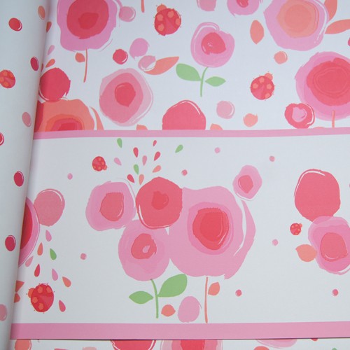 Camengo Bordüre Blumen rosa/orange 9930119