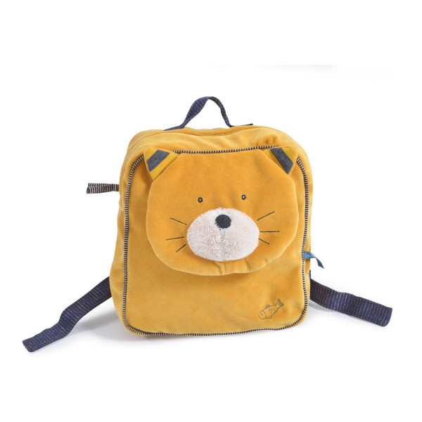 Moulin Roty Les Moustaches Rucksack Kater Lulu gelb