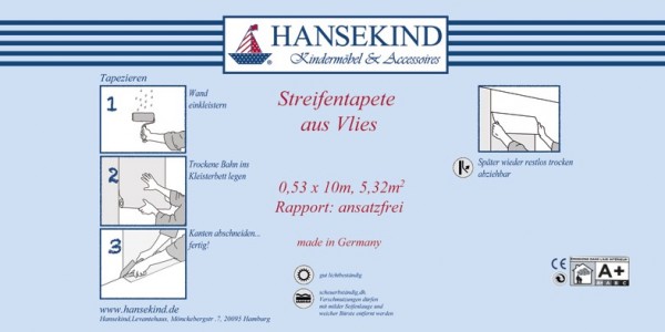 Hansekind Streifentapete beige Vlies