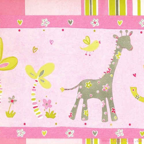 Camengo Bordüre Tiere rosa