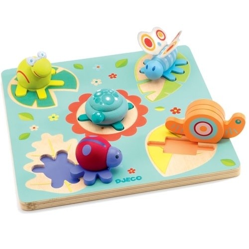 Djeco Steckpuzzle Schildkröte Lilo und Freunde 1+