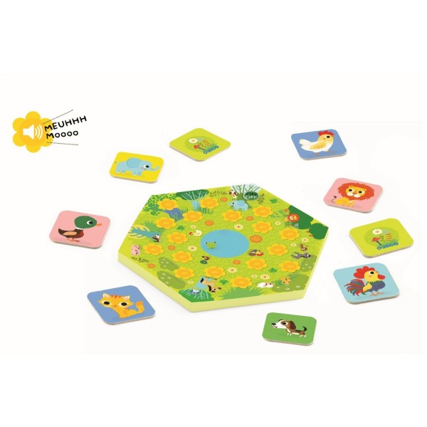 Djeco Memoryspiel Memo Meuh mit Tierlauten 3+