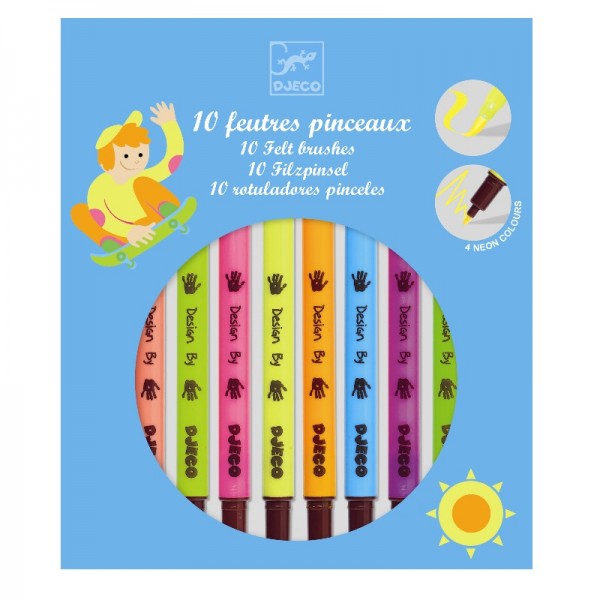 Djeco Neon Filzstifte Pop Colours 6+