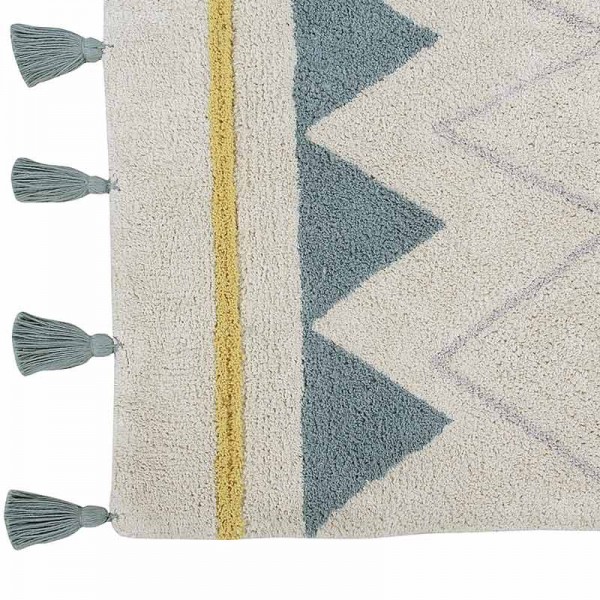 Lorena Canals Teppich Azteca natural vintage blue waschbar 120x160cm