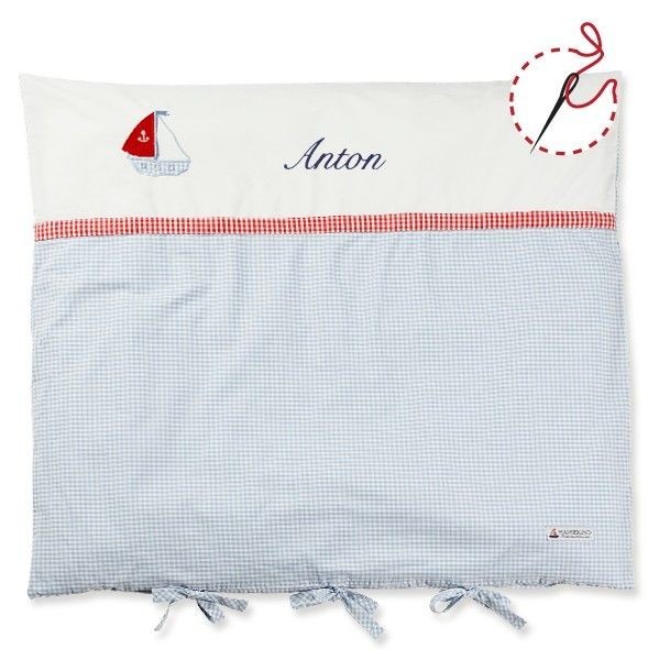 Hansekind Wickeltischauflage Segelboot hellblau