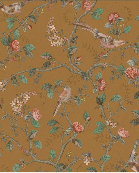 Pip Studio romantische Vliestapete Blumen gelb ocker