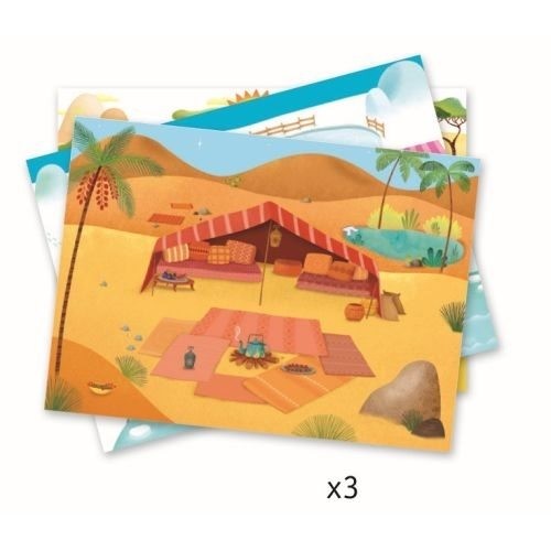 Djeco Rubbelbilder Savannah, desert and North Pole 4+