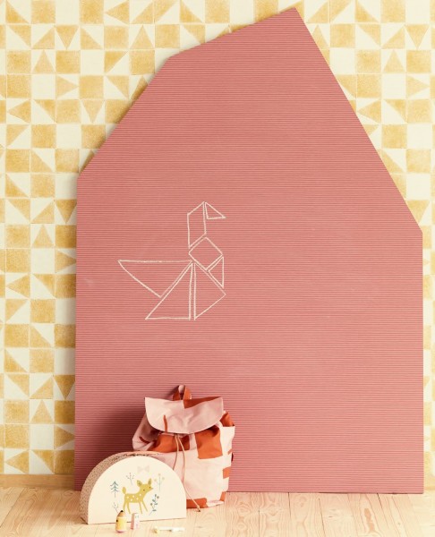 Eijffinger Kindertapete Quadrate und Dreiecke gelb