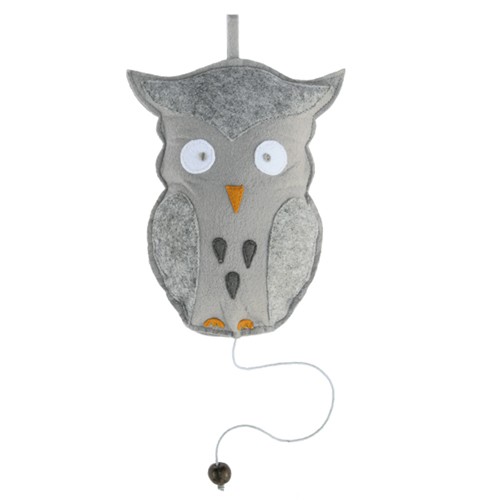 Taftan Spieluhr Eule grau