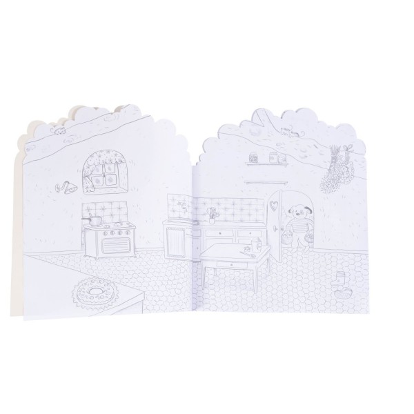 Moulin Roty Malbuch mit Stickern Baumhaus 3+