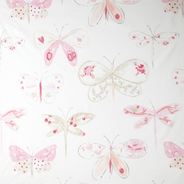 Caselio Stoff Schmetterlinge rosa/grau 66334044