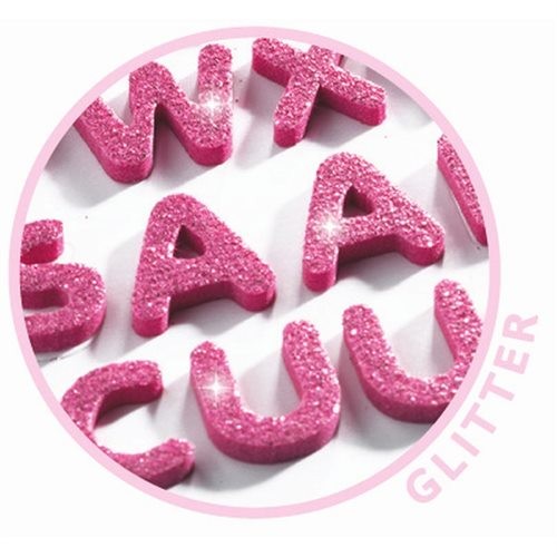 Djeco Mini Craft Sticker Glitzer Buchstaben pink