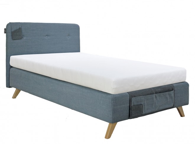 Bopita Boxspringbett Lynn Denim Blau 120x200cm Jugendbetten