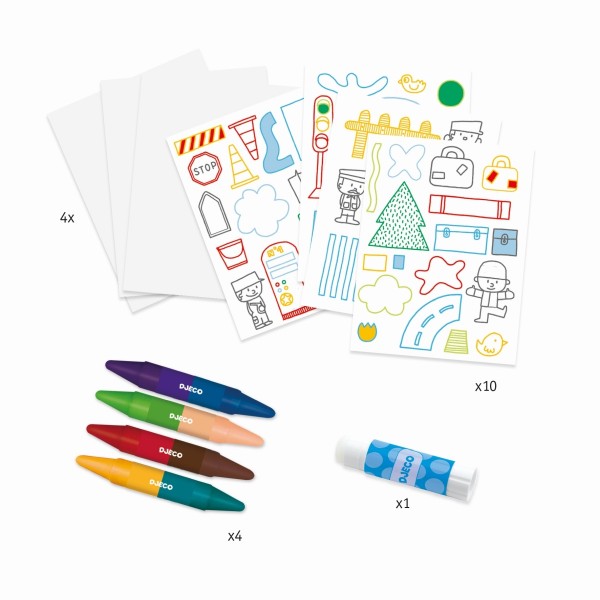 Mit Formen gestalten Die Welt der Autos von Djeco 3+