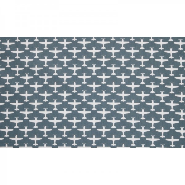 Taftan Spannbettlaken Flugzeuge blau 90x200cm