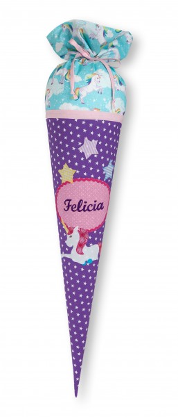 Crepes Suzette Schultüte mit Namen Einhorn