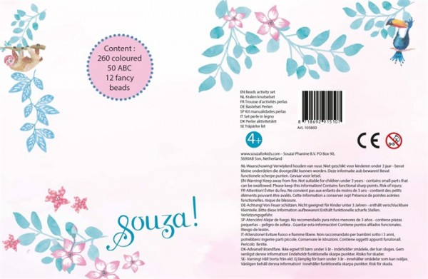 Souza Bastelset mit Buchstaben und bunten Perlen 5+