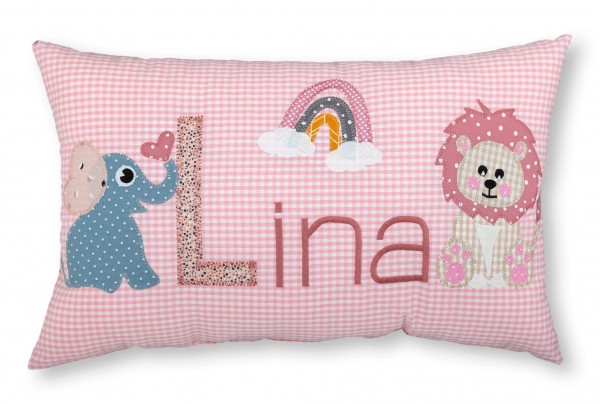 Crepes Suzette Namenskissen Elefant und Löwe