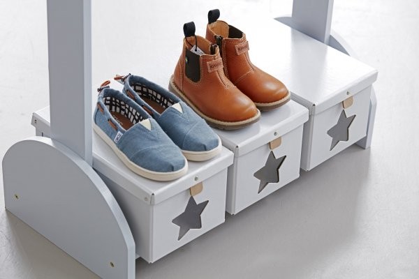Kids Concept Schuhboxen Kartons Sterne Natur Grau