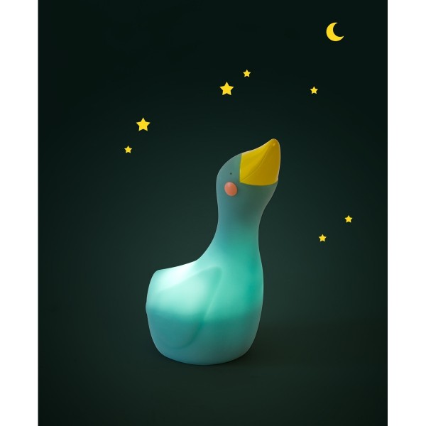 Moulin Roty Nachtlicht Gans Olga hellblau mit USB Kabel