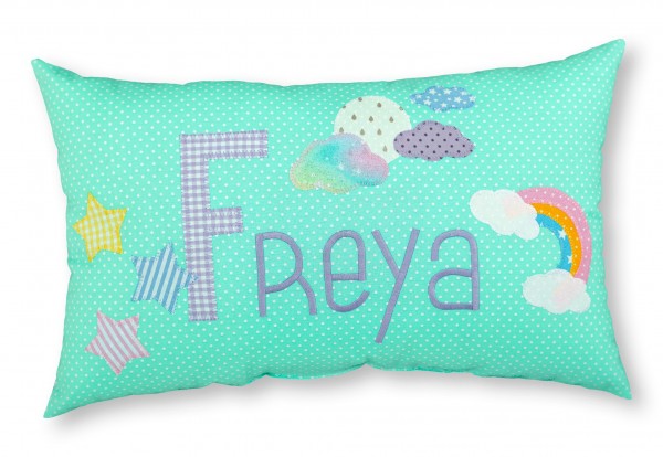 Crepes Suzette Namenskissen Regenbogen