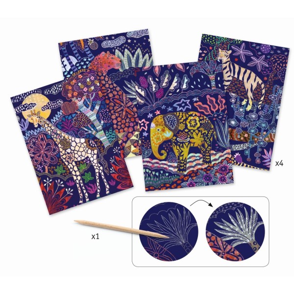 Djeco Kratzbilder Dschungel 7+