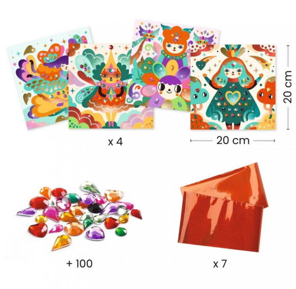 Djeco Bastelset Metallfolie und Strass Harmonie 5+