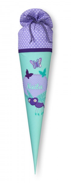 Crepes Suzette Schultüte mit Namen Libelle und Schmetterlinge