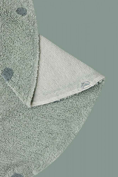 Lorena Canals waschbarer Kinderteppich rund mit Punkten Blau Grau