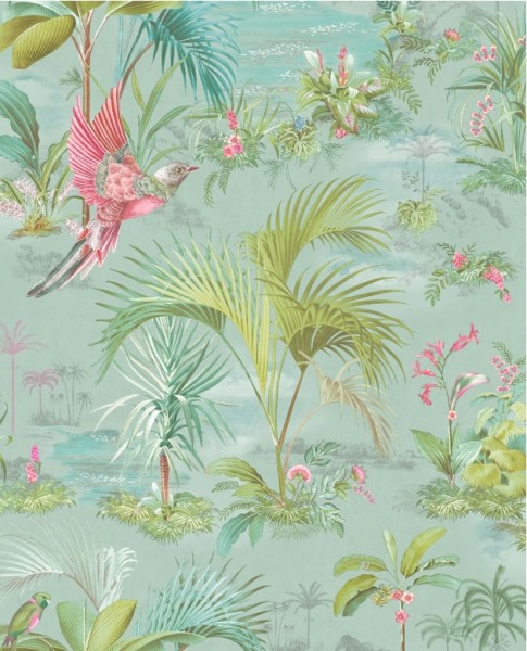 Pip Studio 5 Vliestapete Palmen Pastell Blau