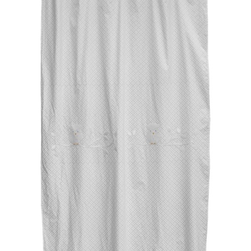 Taftan Vorhang Eule weiß