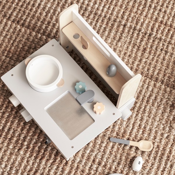 Kids Concept Tischküche klappbar Natur Weiss 3+