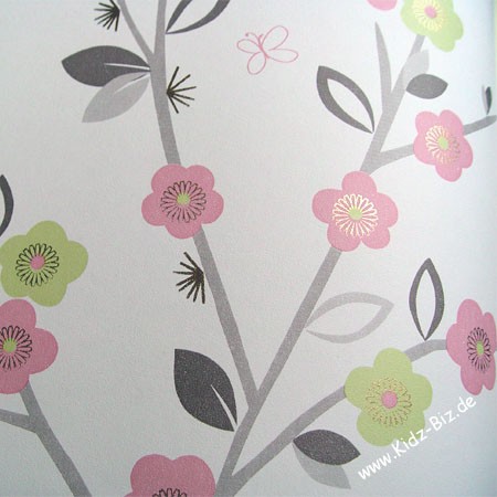 Caselio Panoramatapete Kirschblüten grün 16177124