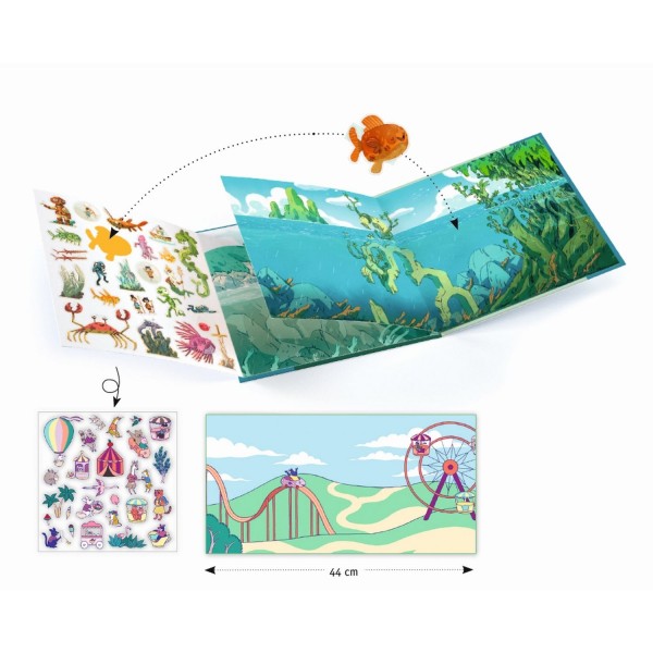 Djeco Geschichten mit Stickern Meeresabenteuer 4+