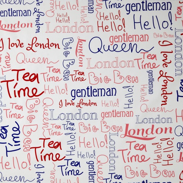 Caselio Stoff Wording London rot/blau OLA66358080