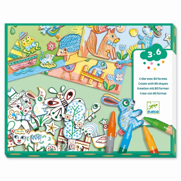 Mit Formen gestalten Die Welt der Tiere von Djeco 3+