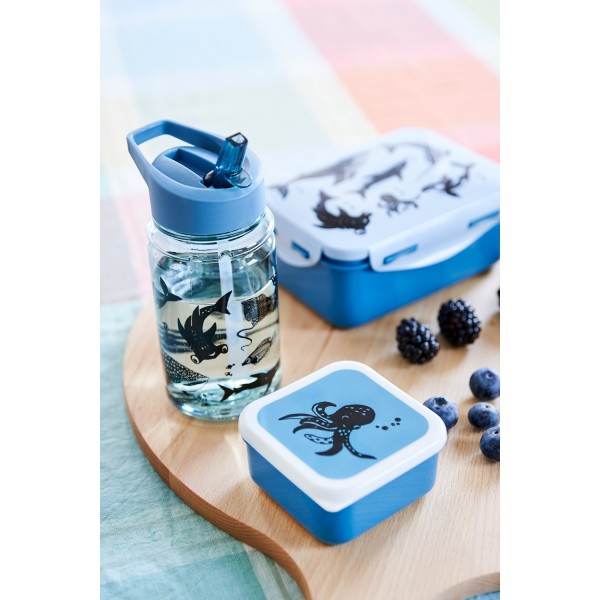 Petit Monkey Lunchbox Brotbox Meerestiere blau