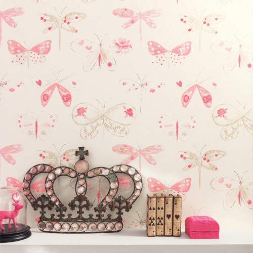 Caselio Oh La La Tapete Schmetterlinge orange 66183000