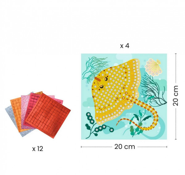 Djeco Bastelset Mosaiken mit Glitzer Karibik 5+