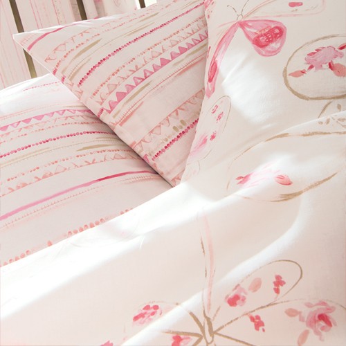 Caselio Stoff Schmetterlinge rosa/grau 66334044