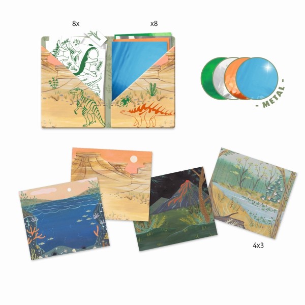 Djeco Bastelset Artistic Patch Dinosaurier 6+