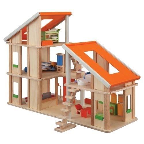 Plantoys Puppenhaus Chalet mit Möbeln 3+