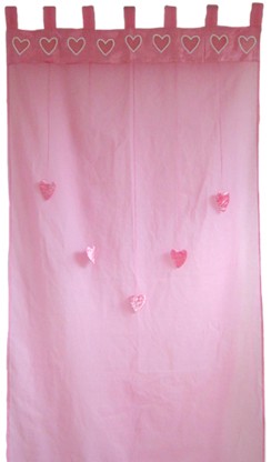Taftan - Vorhang Herzen rosa