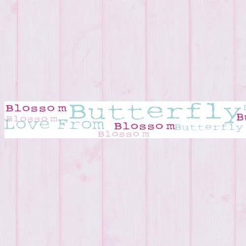 Caselio Bordüre Butterfly Schriftzug selbstklebend OLA66544000