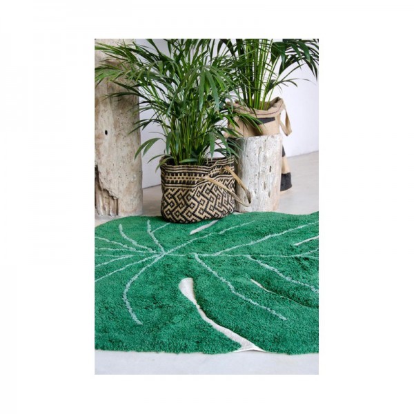 Lorena Canals Teppich Monstera Grün