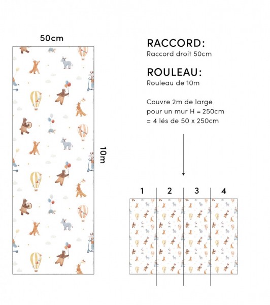 Lilipinso Vliestapete Flying Animals and Baloons Kinderzimmertapete