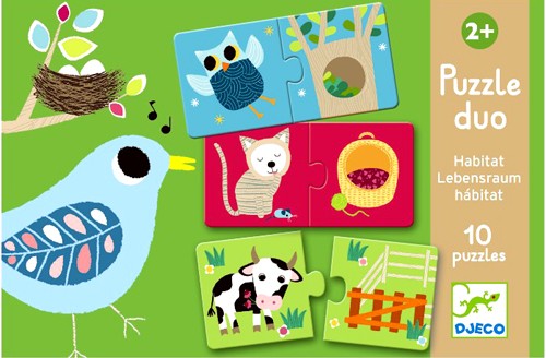 Djeco Duo Puzzle Lebensräume 2+