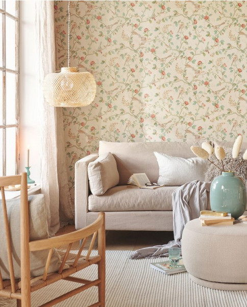 Pip Studio romantische Vliestapete Blumen Beige Sand